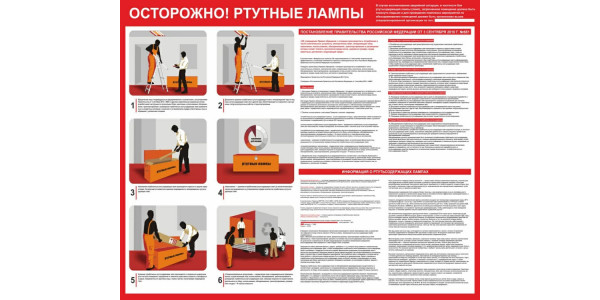 Стенд "Осторожно ртутные лампы"