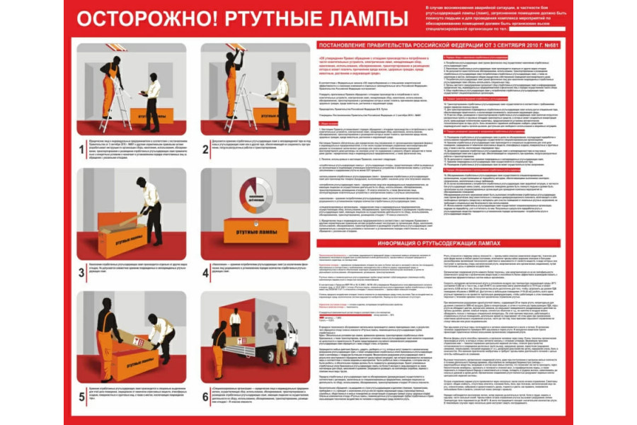 Стенд "Осторожно ртутные лампы"