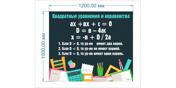 Стенд-2 "Квадратные уравнения и неравенства"