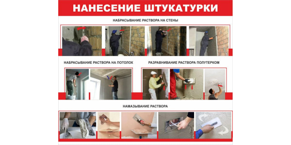 Стенд "Нанесение штукатурки"