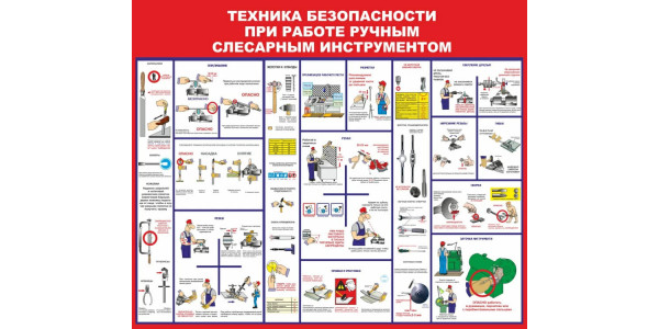 Стенд-3 "Техника безопасности при работе слесарным инструментом"