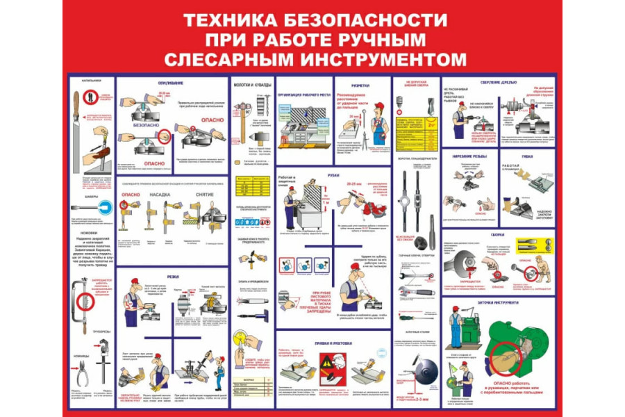 Стенд-3 "Техника безопасности при работе слесарным инструментом"