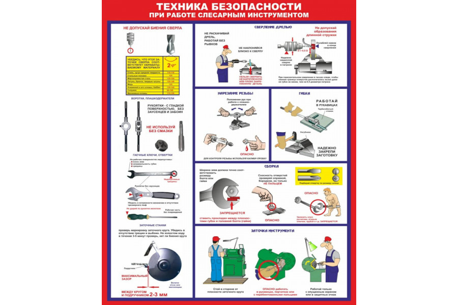 Стенд-1 "Техника безопасности при работе слесарным инструментом"