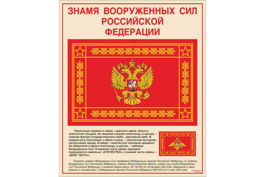 Стенд "Знамя вооруженных сил РФ"