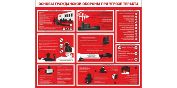 Стенд "Основы ГО при угрозе теракта"