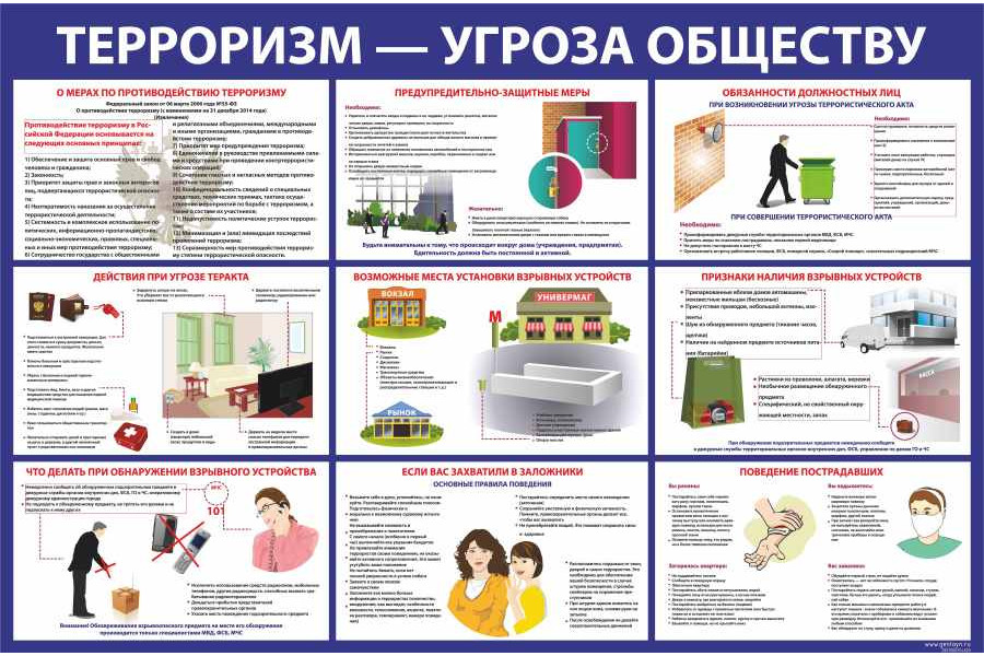 Стенд "Осторожно - терроризм" - цвет синий