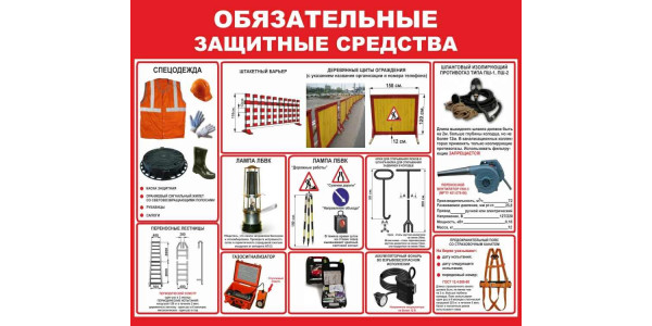 Стенд ОТ "Обязательные защитные средства"
