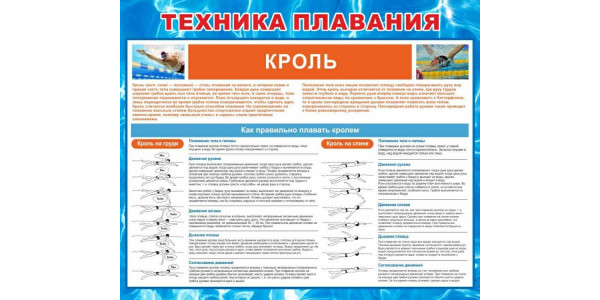 Стенд "Техника плавания кролем"