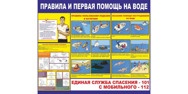 Стенд "Правила и первая помощь на воде"