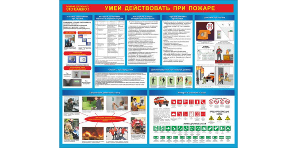 Стенд-2 "Умей действовать при пожаре"